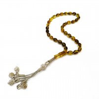 1000 Ayar Gümüş Kazaz Püsküllü Arpa Kesim Yeşil Fosilli Damla Kehribar Tesbih 1000 Ayar Gümüş Kazaz Püsküllü Arpa Kesim Yeşil Fosilli Damla Kehribar Tesbih