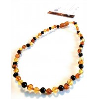 GLT Sertifikalı Damla Kehribar Karışık Bebek Kolye