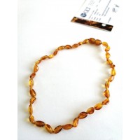 GLT Sertifikalı Baltık Damla Kehribar Bal Yassı Bebek Kolye