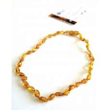 GLT Sertifikalı Baltık Damla Kehribar Bal Yassı 4 Yaş Üzeri Çocuk Kolye