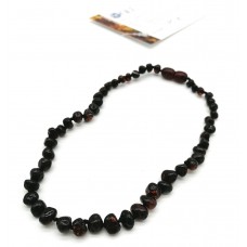 GLT Sertifikalı Damla Kehribar Koyu Vişne Bebek Kolye