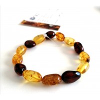 GLT Sertifikalı Baltık Damla Kehribar Karışık Renk Yetişkin Bileklik