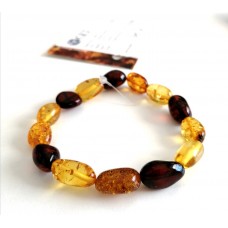 GLT Sertifikalı Baltık Damla Kehribar Karışık Renk Yetişkin Bileklik