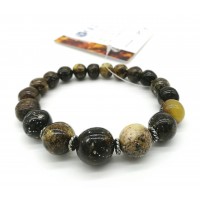 GLT Sertifikalı Baltık Damla Kehribar Yeşil Fosilli Yetişkin Bileklik