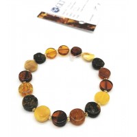 GLT Sertifikalı Karışık Renk Kehribar Yetişkin Bileklik