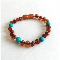 Turkuaz Bal Kehribar Bebek Bileklik