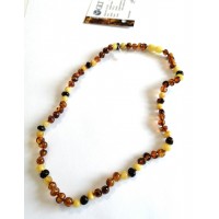 GLT Sertifikalı Damla Kehribar Karışık Yetişkin Kolye