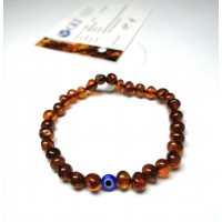 GLT Sertifikalı Baltık Damla Kehribar Nazar Boncuklu Yetişkin Bileklik