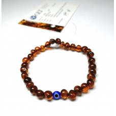 GLT Sertifikalı Baltık Damla Kehribar Nazar Boncuklu Yetişkin Bileklik