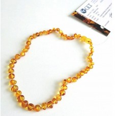 GLT Sertifikalı Damla Kehribar Bal Renk Bebek Kolye